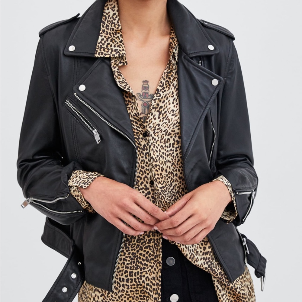 Zara Leather Biker Jacket